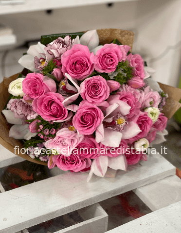 Bouquet tonalità del rosa