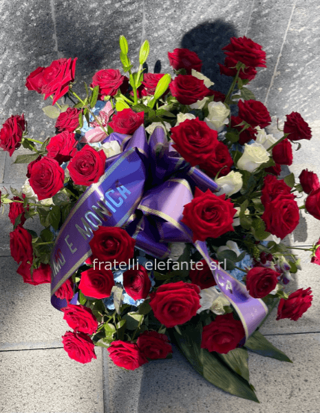 Cuscino funebre rose rosse