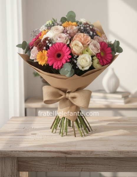 Bouquet Natural con carta avana