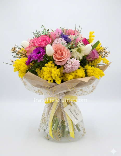 Bouquet Misto con mimosa